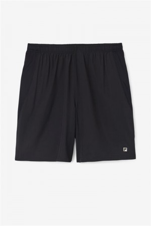 Black Men's Fila Essentials Double Layer Shorts | Saudi Arabia-175926