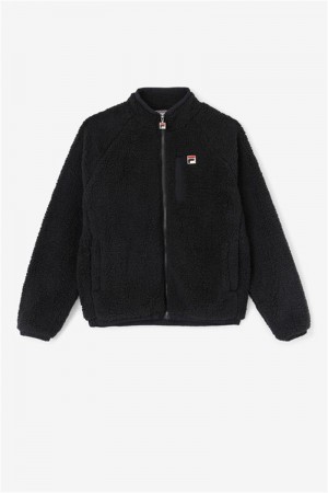 Black Men's Fila Yuri Jackets | Saudi Arabia-417529