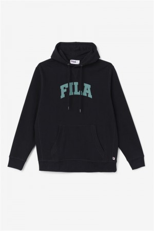 Black / Blue Men's Fila Brook Hoodie | Saudi Arabia-759436