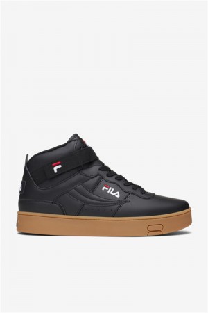 Black / Red Men's Fila V-10 Lux Sneakers | Saudi Arabia-964058