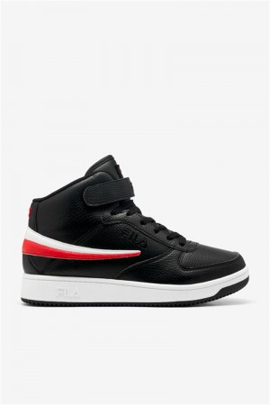 Black / Red / White Men's Fila A-High Shoes | Saudi Arabia-476089