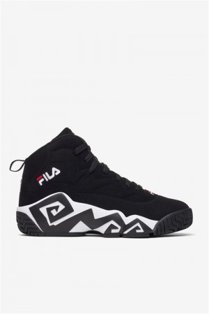 Black / White / Red Men's Fila MB Sneakers | Saudi Arabia-295781