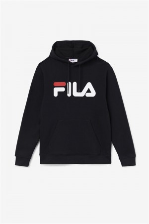 Black / White / Red Men's Fila Samari Hoodie | Saudi Arabia-786532