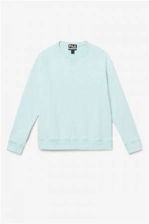 Blue Men's Fila Logan Crewneck Sweatshirts | Saudi Arabia-083694