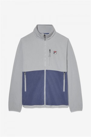 Blue Men's Fila Premium Micro Fleece Jackets | Saudi Arabia-358674