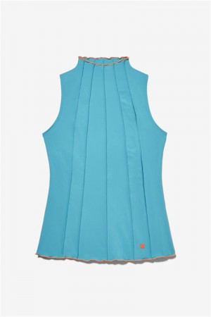 Blue / Orange Women's Fila Groundbreaker Full Coverage Tanks | Saudi Arabia-543027