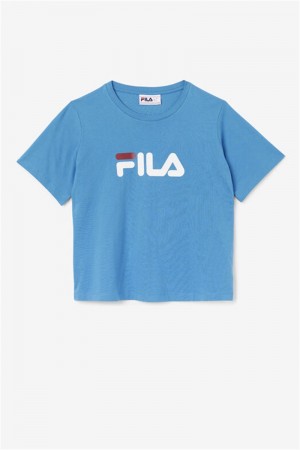 Blue / White Women's Fila Thea Tee | Saudi Arabia-067814