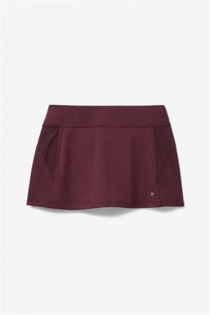 Burgundy Women's Fila Core A-Line Skirts | Saudi Arabia-613097