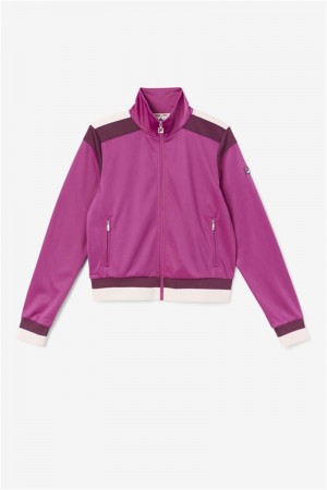 Dark Red / Purple Burgundy Women's Fila Sandy Track Jackets | Saudi Arabia-970621