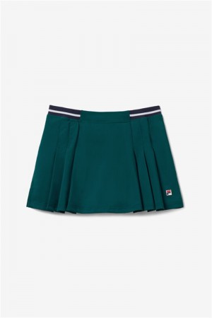 Deep Turquoise / Navy / White Women's Fila Heritage Signature Skirts | Saudi Arabia-927384