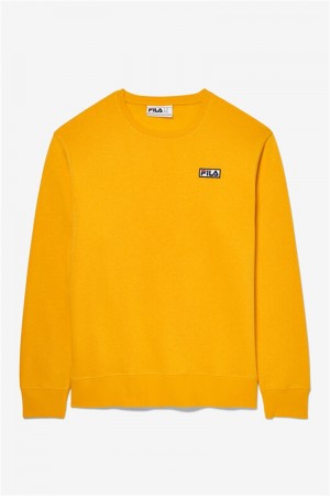 Gold Men's Fila Garran Crew Sweatshirts | Saudi Arabia-095483