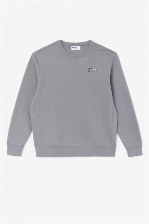 Grey Men's Fila Garran Crew Sweatshirts | Saudi Arabia-237460