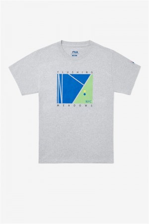 Grey Men's Fila Nyc Court Tee | Saudi Arabia-875362