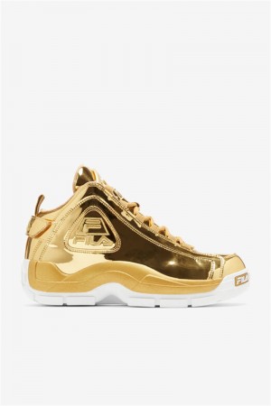 Metal Gold Men's Fila Grant Hill 2 Metallic Sneakers | Saudi Arabia-845703