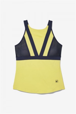 Navy Women's Fila Alley Halter Tanks | Saudi Arabia-109283