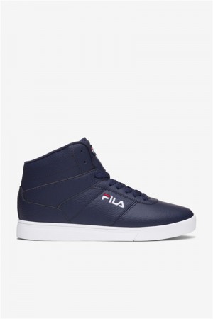 Navy / Red / White Men's Fila Impress Ll Mid Shoes | Saudi Arabia-635879