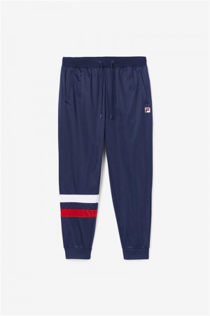 Navy / Red / White Men's Fila Jaya Track Pants | Saudi Arabia-395602