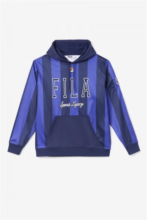 Navy / White Men's Fila Soni Hoodie | Saudi Arabia-127438