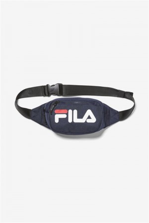 Navy / White / Red Men's Fila Henry Fanny Pack Bags | Saudi Arabia-069174