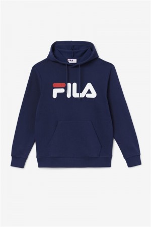 Navy / White / Red Men's Fila Samari Hoodie | Saudi Arabia-762508