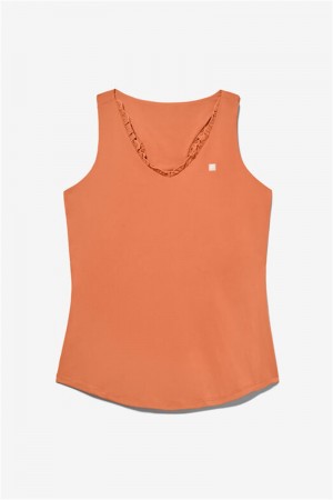 Orange Women's Fila Groundbreaker Racerback Tanks | Saudi Arabia-914570