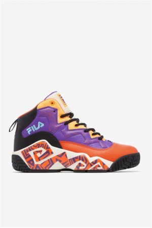 Orange / Purple / Red Orange Men's Fila MB Shoes | Saudi Arabia-429651