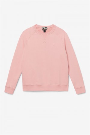 Pink Women's Fila Logan Crewneck Sweatshirts | Saudi Arabia-035982