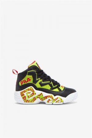 Red / Light Green / Black Kids' Fila Mb Night Walk Shoes | Saudi Arabia-367529