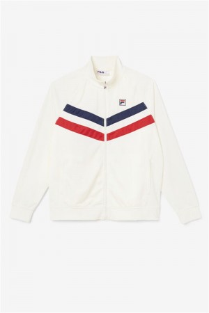 Red / Navy Men's Fila Jaya Track Jackets | Saudi Arabia-140359