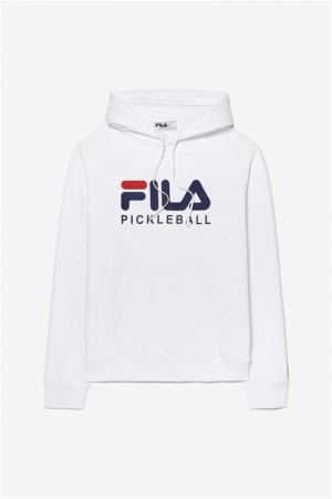 White Men's Fila Pickleball Hoodie | Saudi Arabia-905146