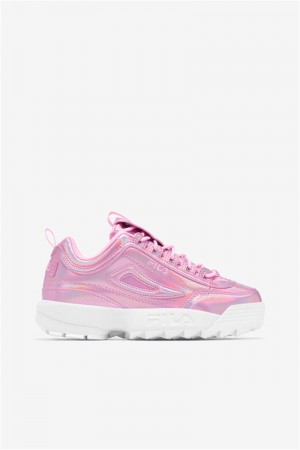 White Women's Fila Disruptor 2 Premium Iridescent Snake Sneakers | Saudi Arabia-850947