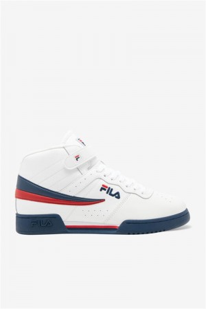 White / Navy / Red Men's Fila F-13 Shoes | Saudi Arabia-160432