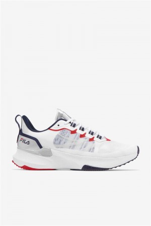 White / Navy / Red Men's Fila Tactik 5 Impulse Sneakers | Saudi Arabia-051394