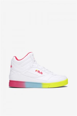 White / Pink / Yellow Women's Fila Everge Sneakers | Saudi Arabia-273504