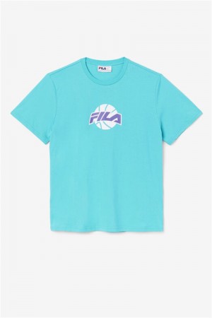 White / Purple Men's Fila Nomi Tee | Saudi Arabia-789650