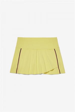 Yellow / Coral Pink / Black Women's Fila Backspin Wrap Skirts | Saudi Arabia-658012