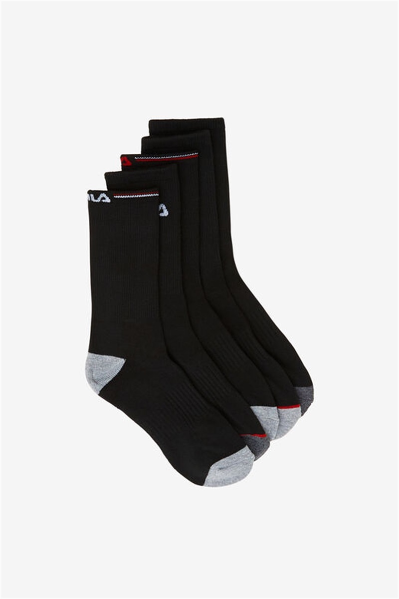 Black Men\'s Fila Crew 6-Pack Socks | Saudi Arabia-431506