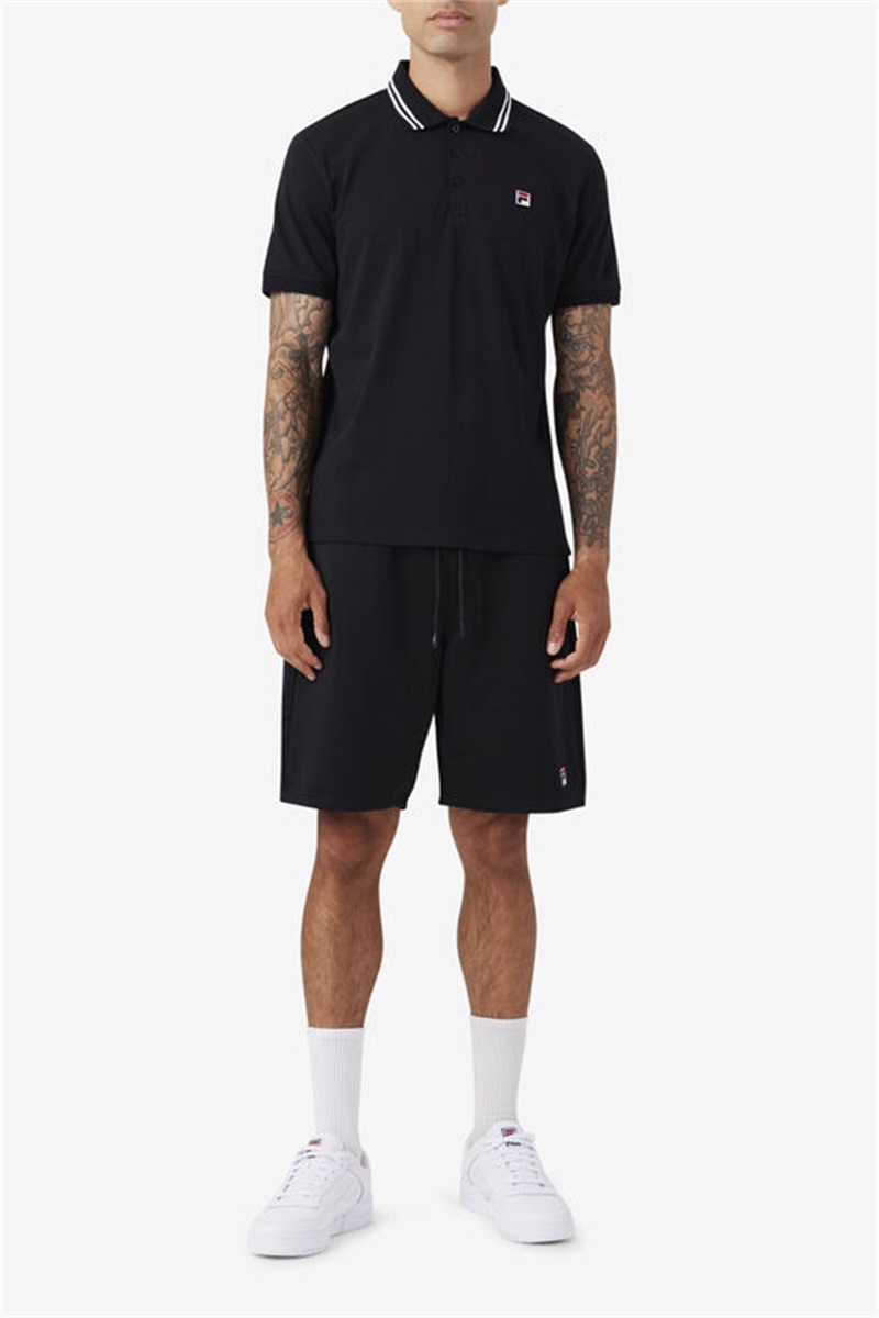 Black Men's Fila Dominico Shorts | Saudi Arabia-659182