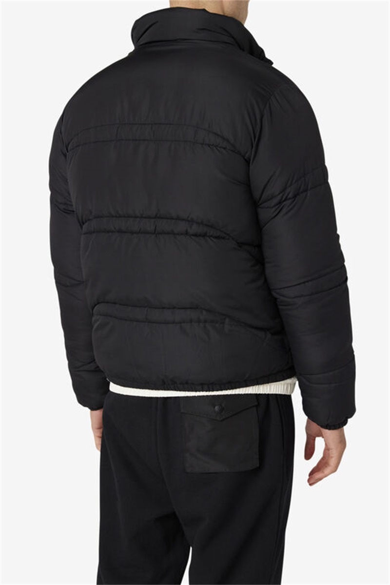 Black Men's Fila Elias Puffer Jacket | Saudi Arabia-581649