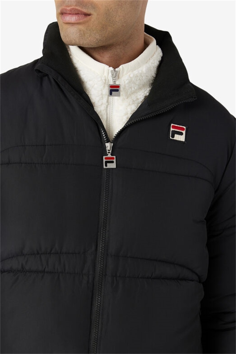 Black Men's Fila Elias Puffer Jacket | Saudi Arabia-581649