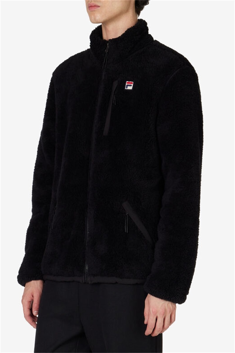 Black Men's Fila Premium Sherpa Jackets | Saudi Arabia-976153