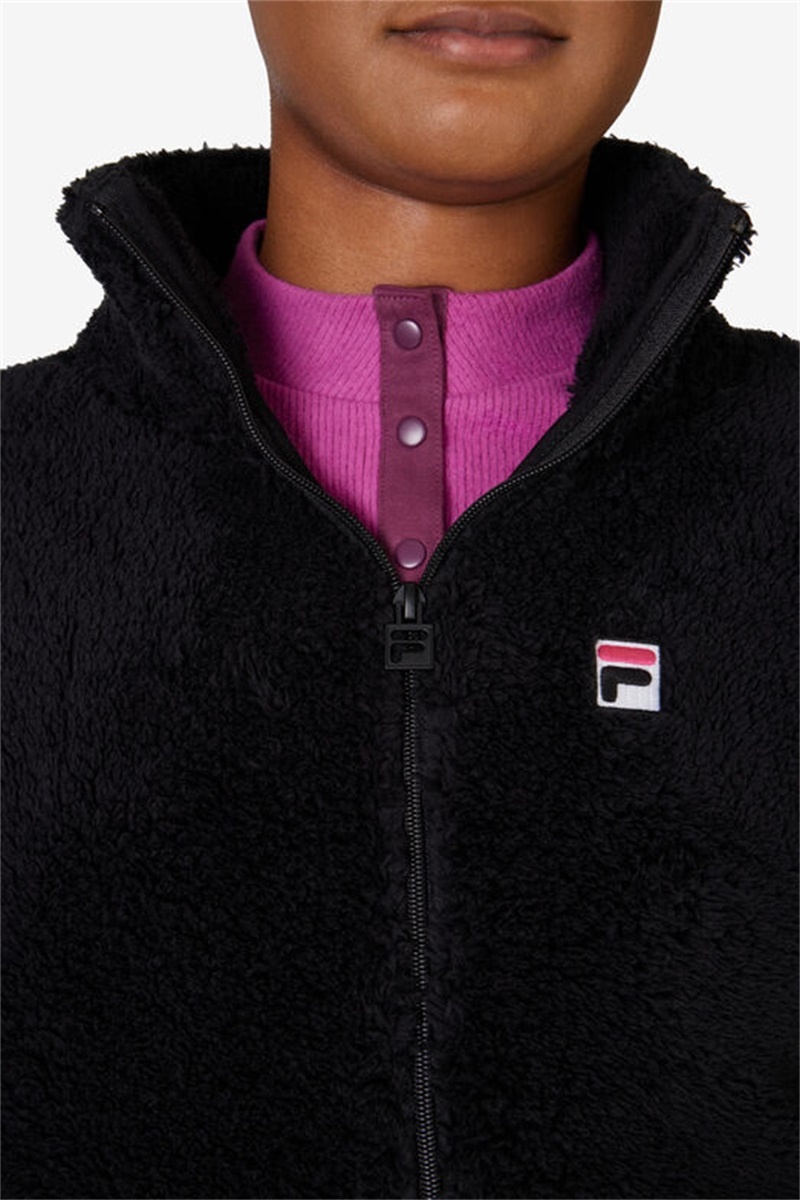 Black Women's Fila Snowy Jackets | Saudi Arabia-583162