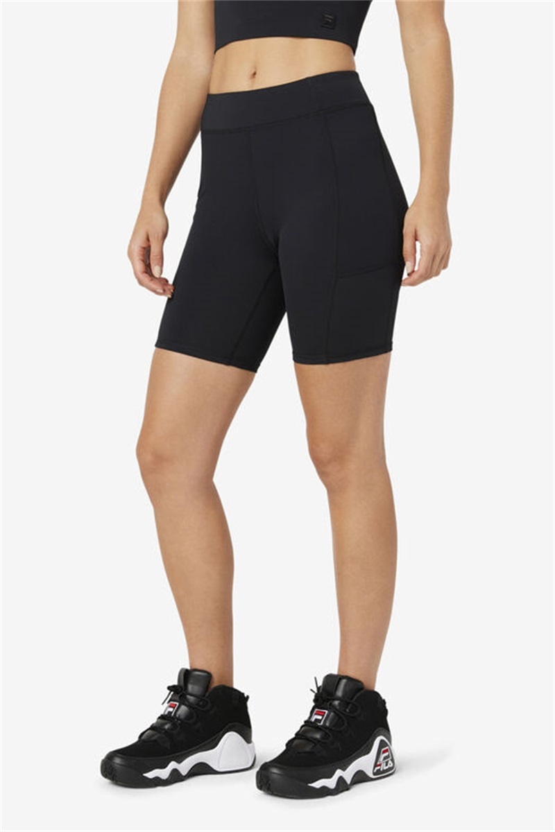 Black Women's Fila Tiana Bike Shorts | Saudi Arabia-798524