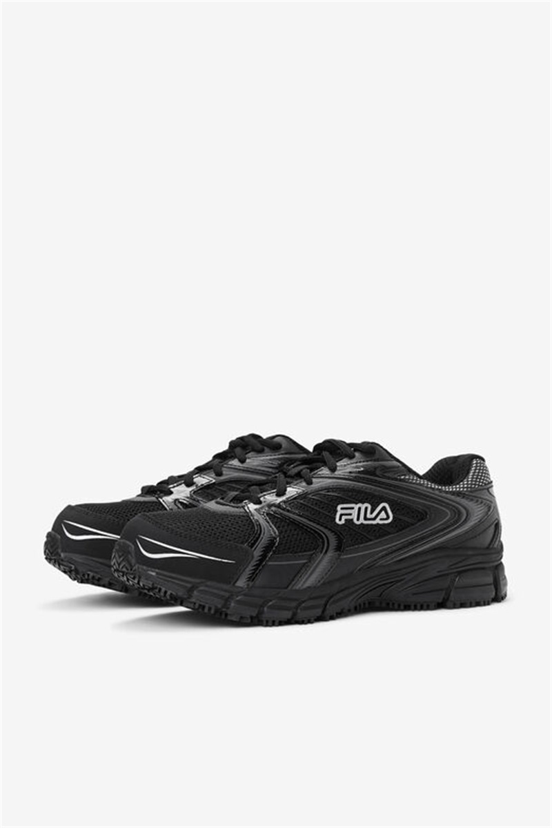 Black / Metal Silver Men's Fila Memory Reckoning 7 Slip Resistant Steel Toe Shoes | Saudi Arabia-256394