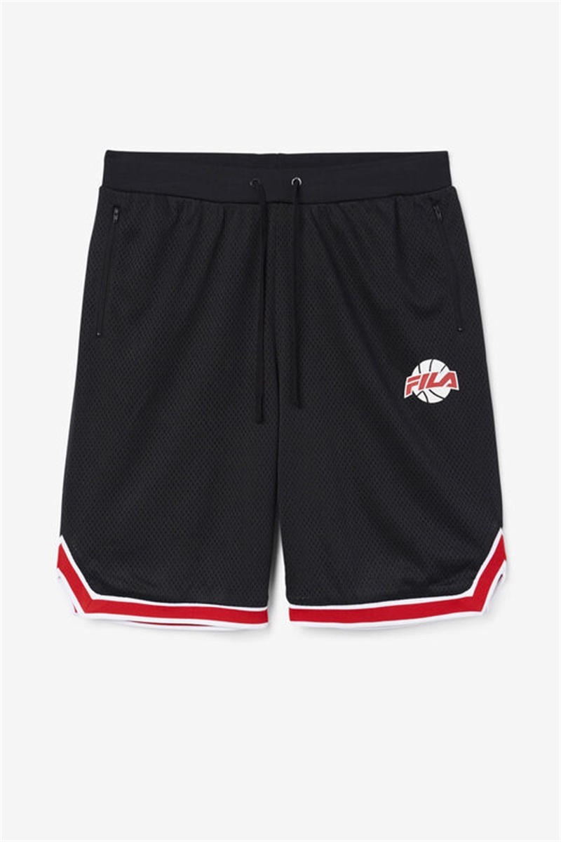 Black / Red / White Men\'s Fila Ovi Basketball Shorts | Saudi Arabia-931542