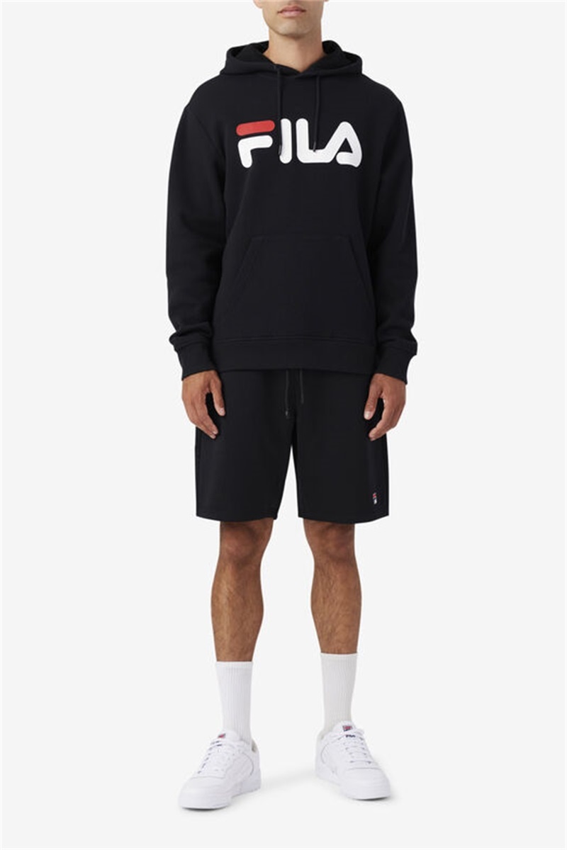 Black / White / Red Men's Fila Samari Hoodie | Saudi Arabia-786532