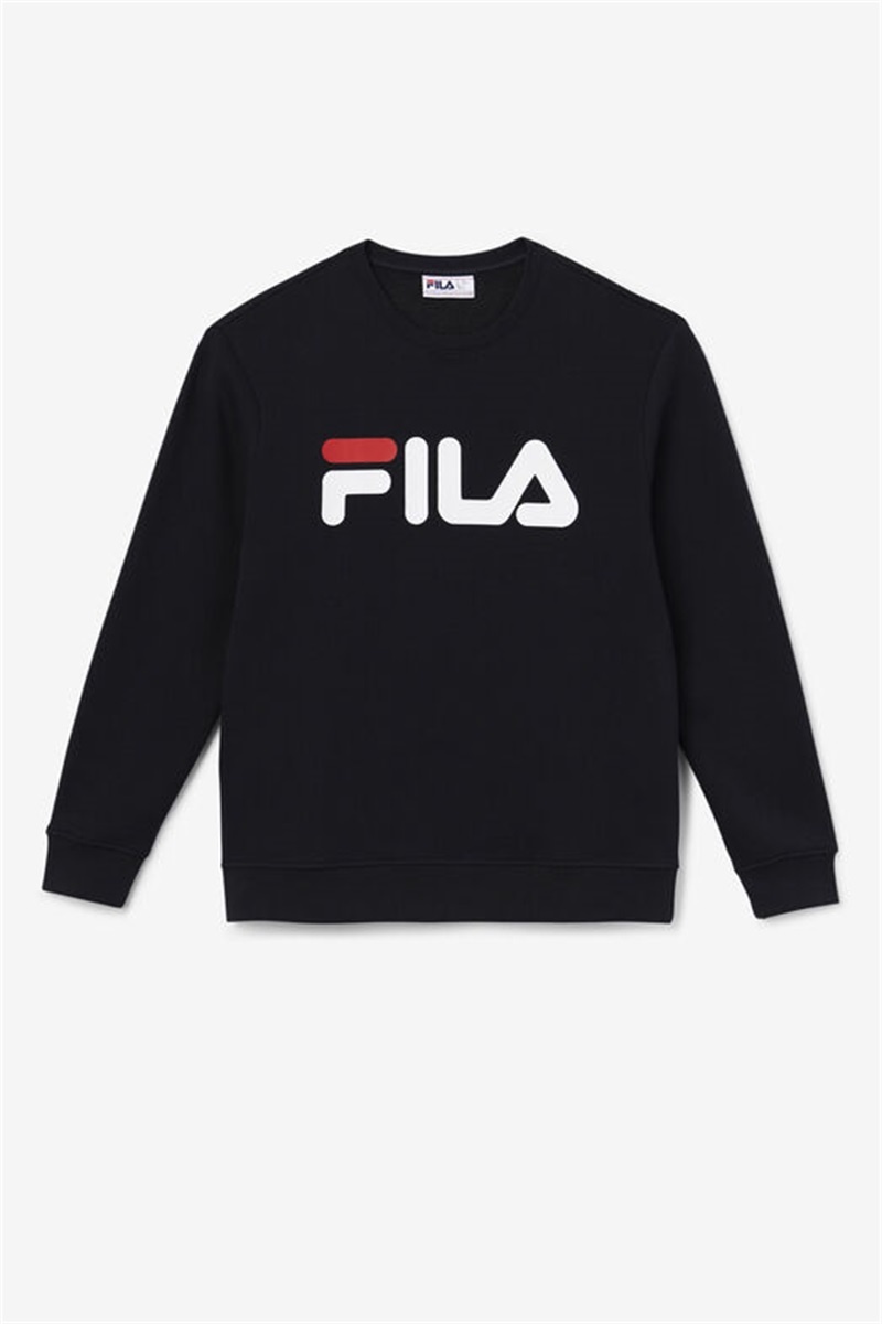 Black / White / Red Men\'s Fila Zoya Crew Sweatshirts | Saudi Arabia-541968