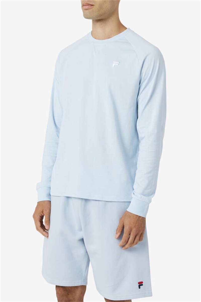 Blue Men's Fila Flynn Long Sleeve Tee | Saudi Arabia-048257