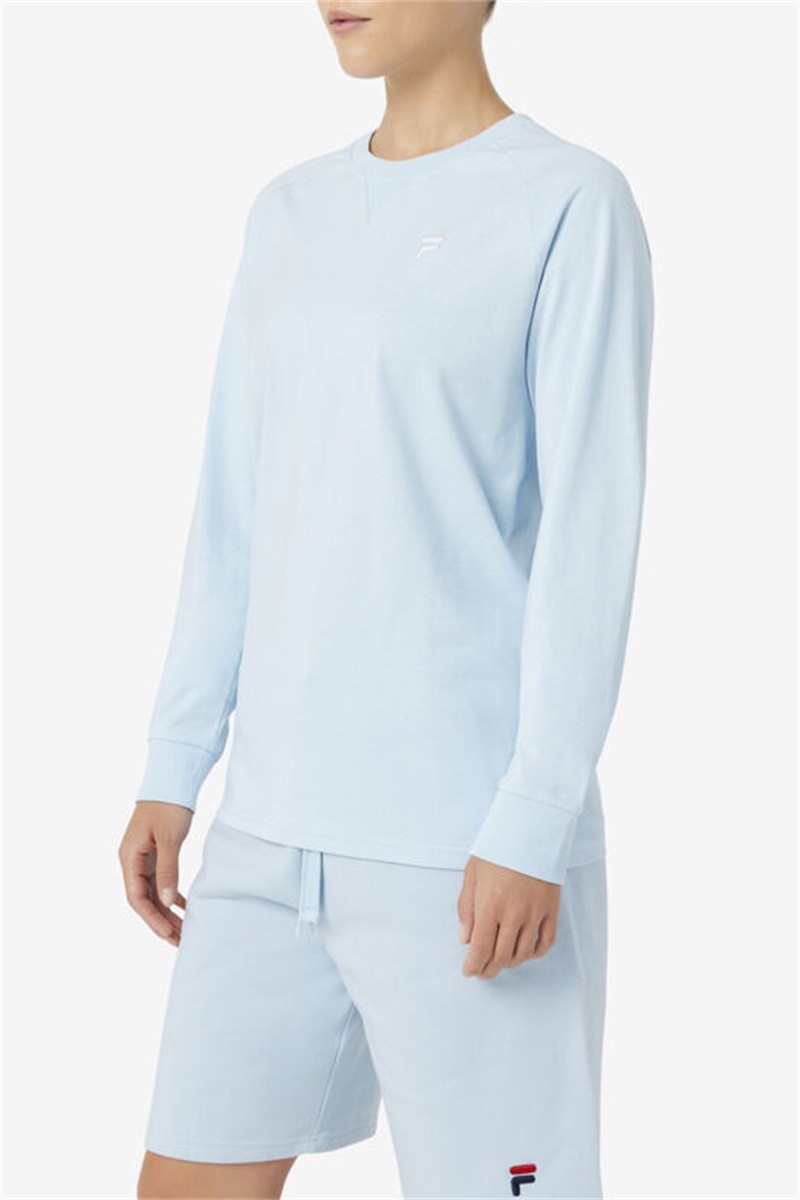 Blue Men's Fila Flynn Long Sleeve Tee | Saudi Arabia-048257