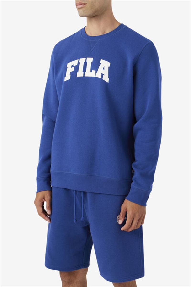 Blue Men's Fila Kory Crewneck Sweatshirts | Saudi Arabia-736821